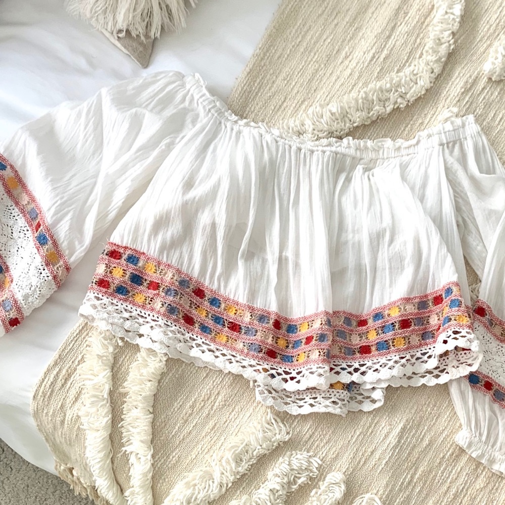 Free People Colorful Swing Blouse